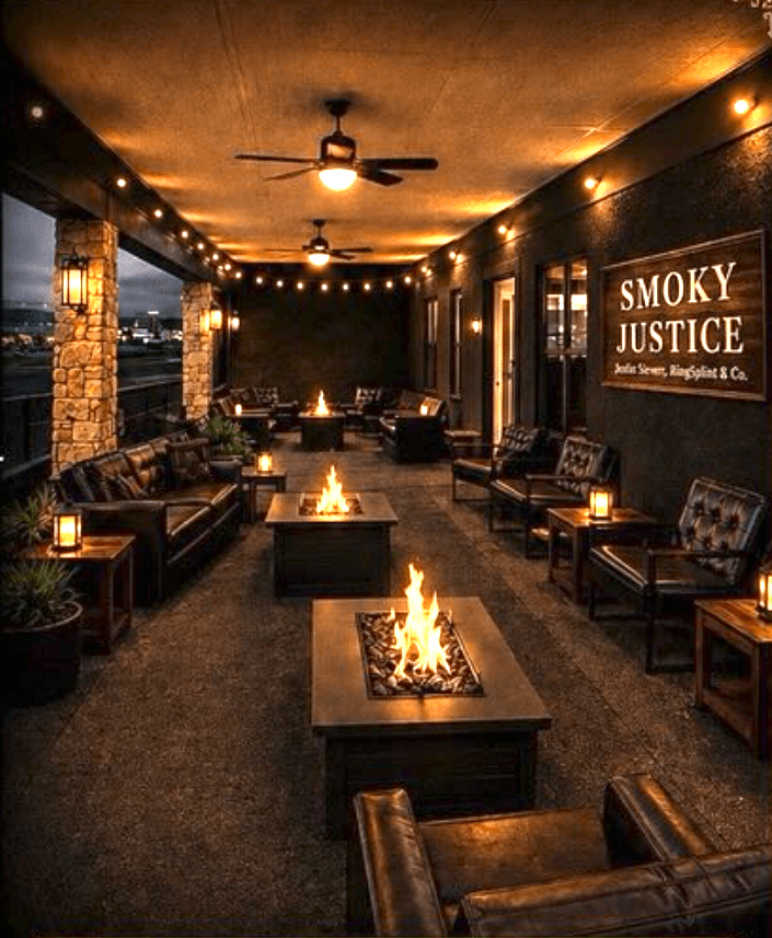 Smoky Justice outdoor patio rendering